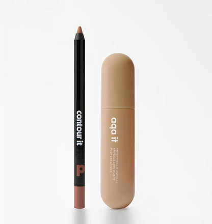 Color-rich lip ampoules with matching lip liner