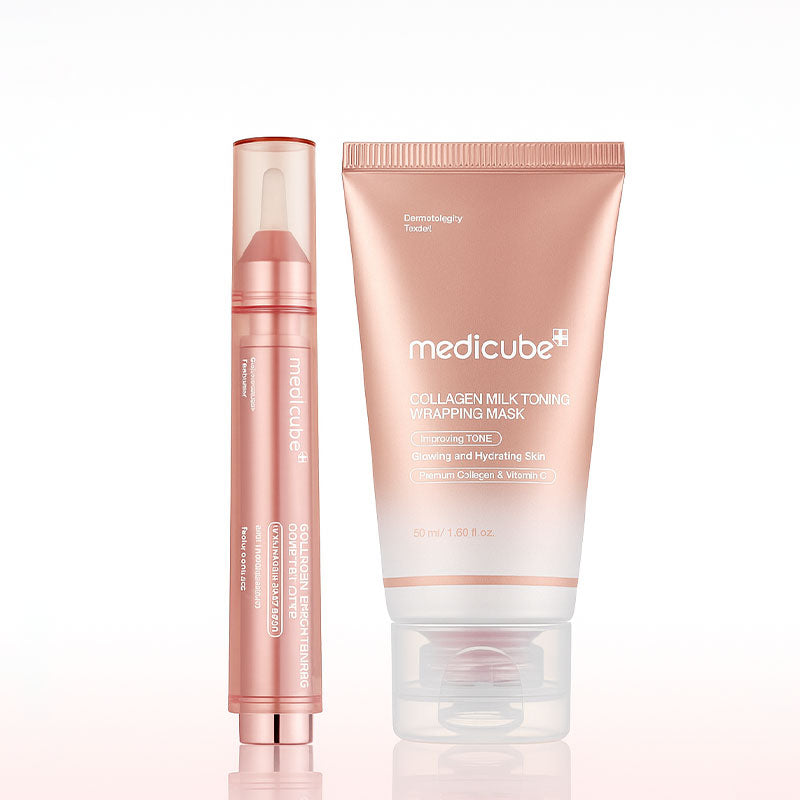 Collagen Glazed MilkyGlow Wrapping Mask (20-Min Use) + Collagen Glow Booster MilkSerum for Hydration & Radiance