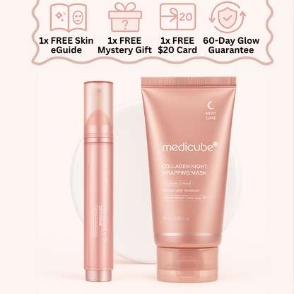 Collagen Glazed MilkyGlow Wrapping Mask (20-Min Use) + Collagen Glow Booster MilkSerum for Hydration & Radiance